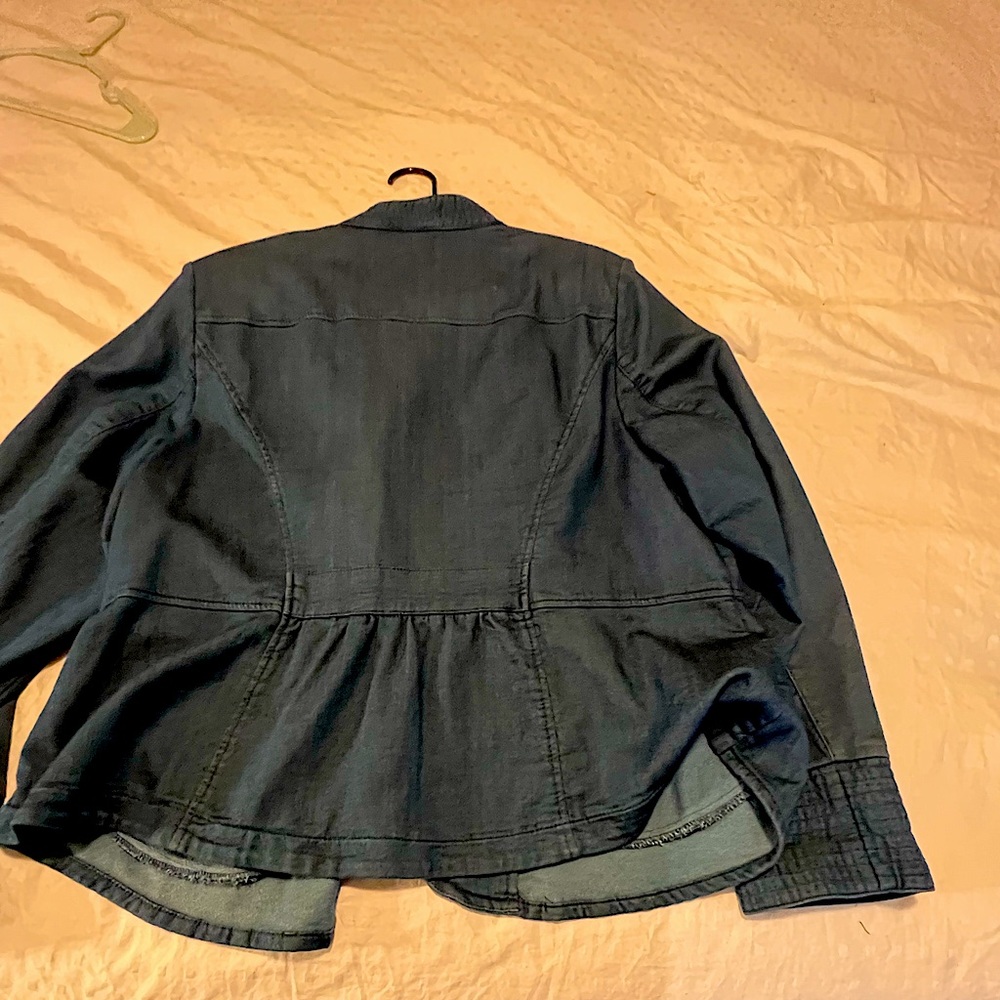 Band Jacket meets Military Jacket!  Blue denim with silver buttons! 2 pockets!